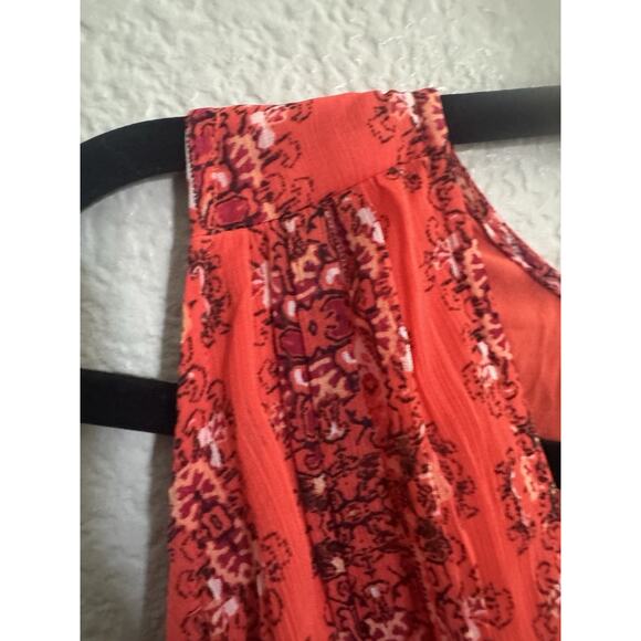 Abercrombie & Fitch Medium Dress Orange Floral Empire Waist Gray Velvet #5870 - Picture 7 of 16